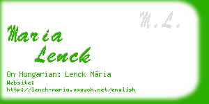 maria lenck business card
